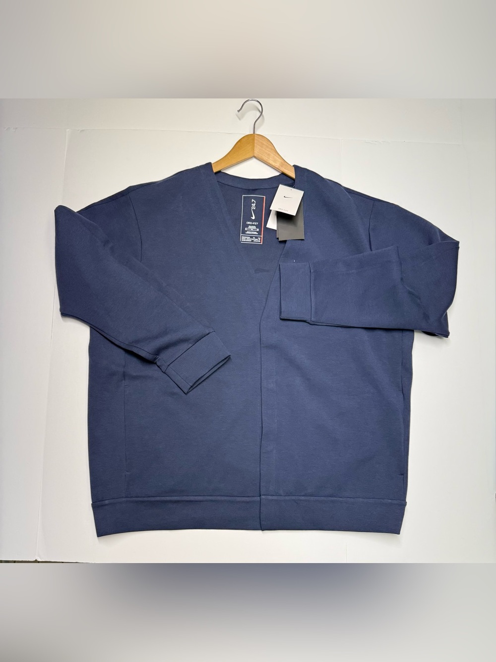 Nike 24.7 ImpossiblySoft Cardigan Navy Mens XL-tall HQ6948-451 Retail $125 NWT